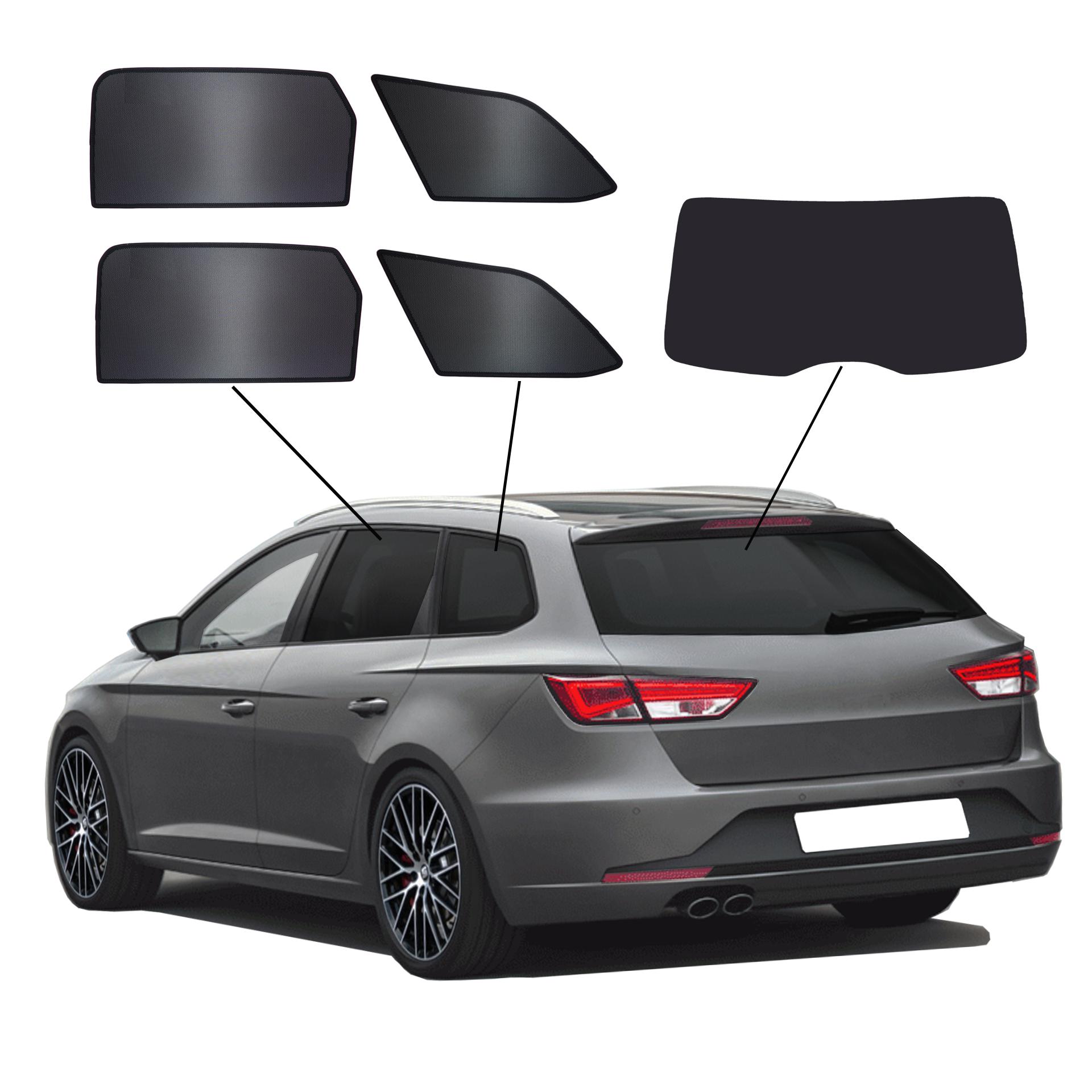 Seat Leon Kombi SunClip Auto Sonnenschutz & Sichtschutz 2012-2020 ein Seat Leon Kombi mit einem ABC Set
