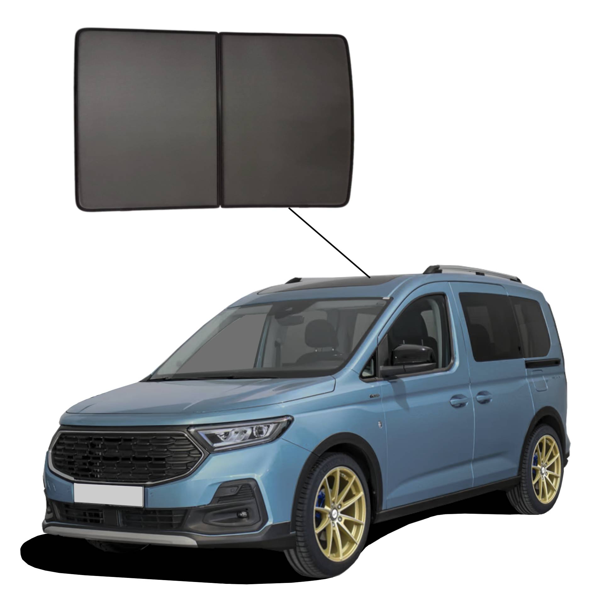 ein Ford Tourneo Connect mit einem SunClip fürs Panoaramdach