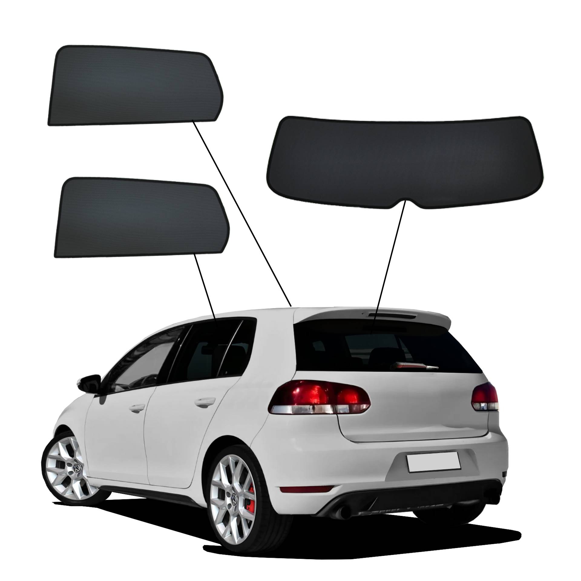VW Golf 6 SunClip Auto Sonnenschutz & Sichtschutz 2008-2012 ein VW Golf 6 mit einem AC Set