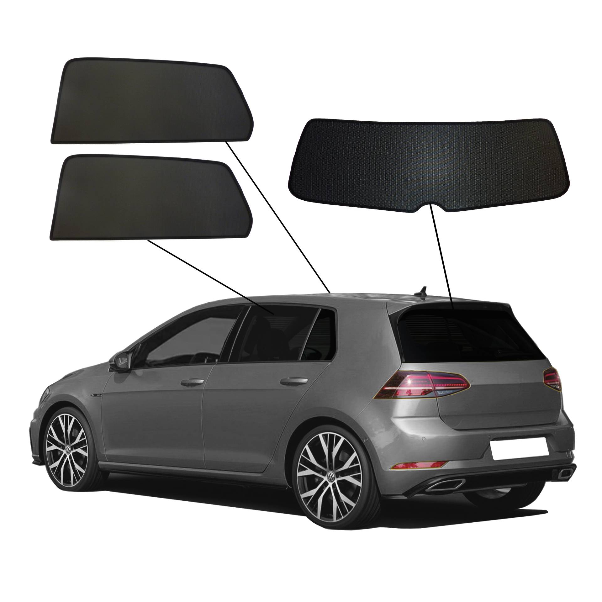 VW Golf 7 SunClip Auto Sonnenschutz & Sichtschutz 2012-2020 ein VW Golf 7 mit einem AC Set