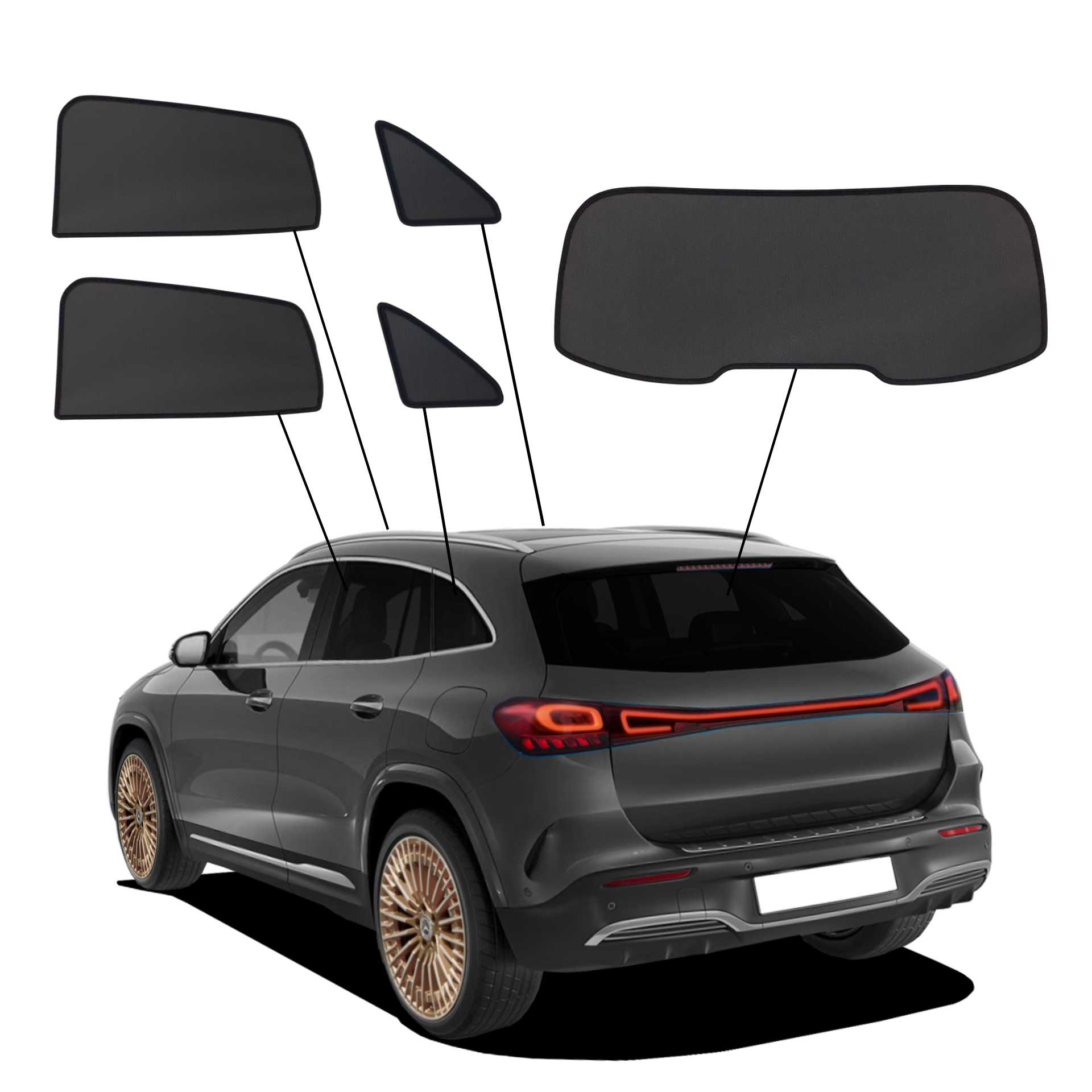 ein Mercedes EQA mit einem ABC Set