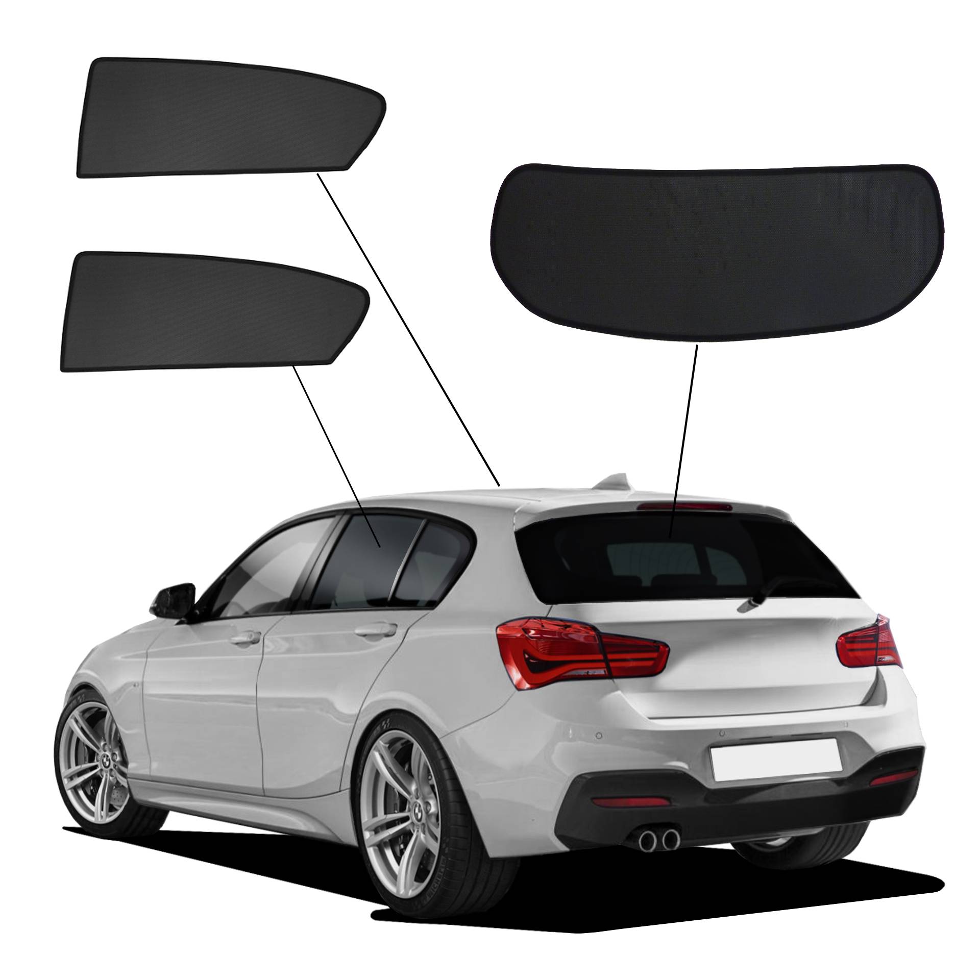 BMW 1er 5-Türer SunClip Auto Sonnenschutz & Sichtschutz 2011-2019 BMW 1er 5-Türer SunClip Auto Sonnenschutz & Sichtschutz 2011-2019
