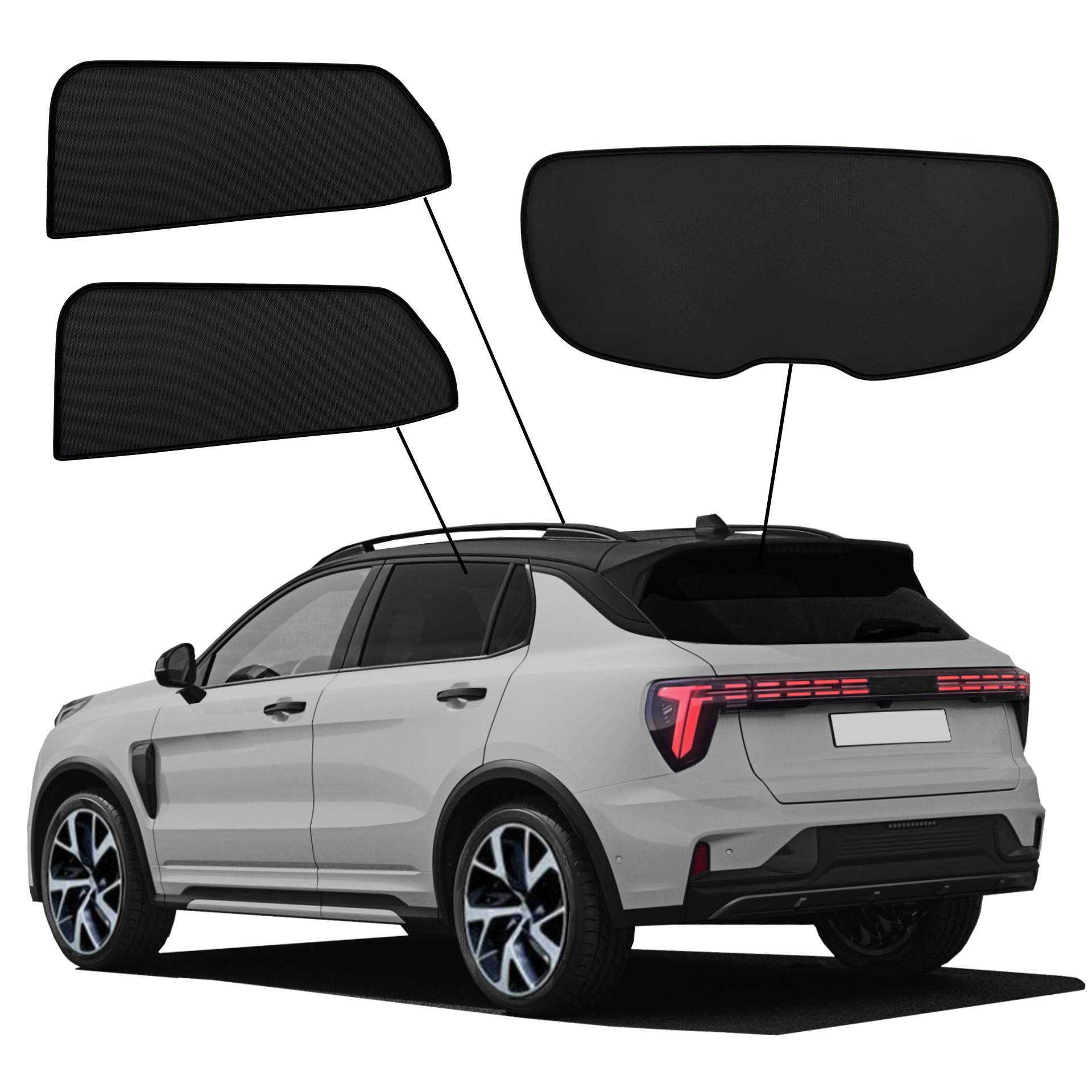 Lynk & Co 01 from 2018 onwards SunClip Sun Protection Privacy Protection UV Protection Car Sun Visor Heat Protection Insect Protection Car Window Tinting Anti-Glare Protection ein Lynk Co 01 mit einem AC Set