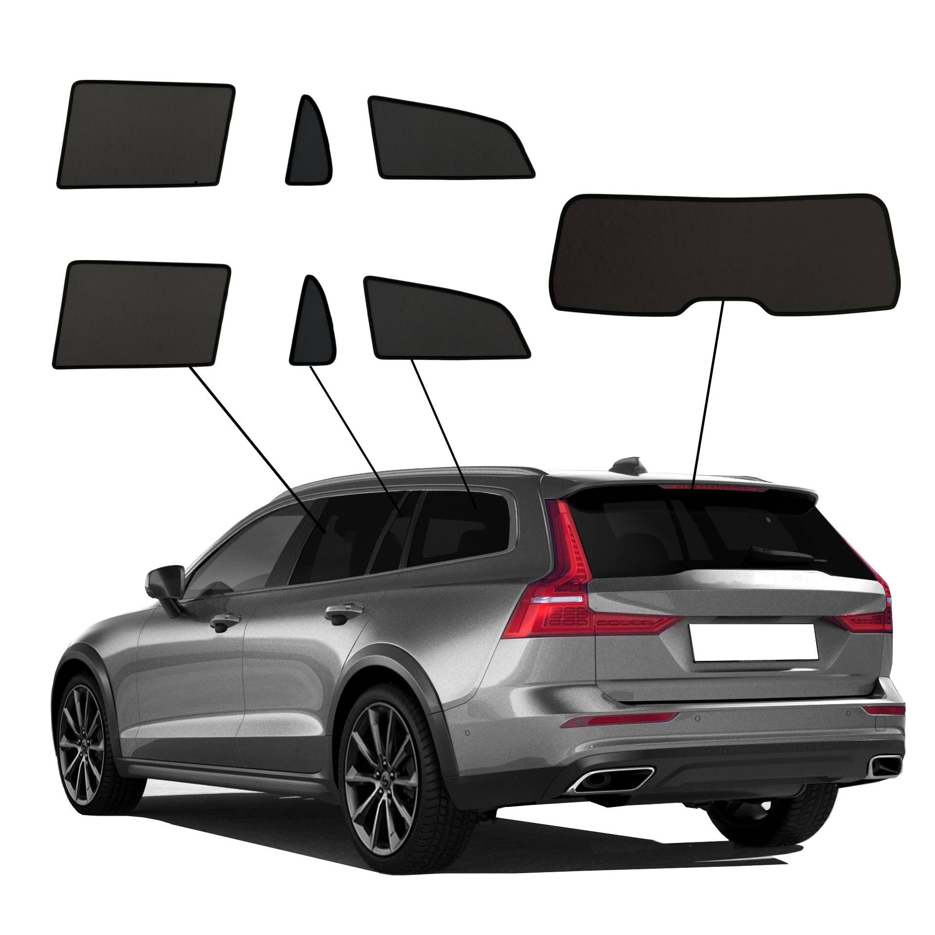 Volvo V60 SunClip Auto Sonnenschutz & Sichtschutz 2018- ein Volvo V60 mit einem ABC Set
