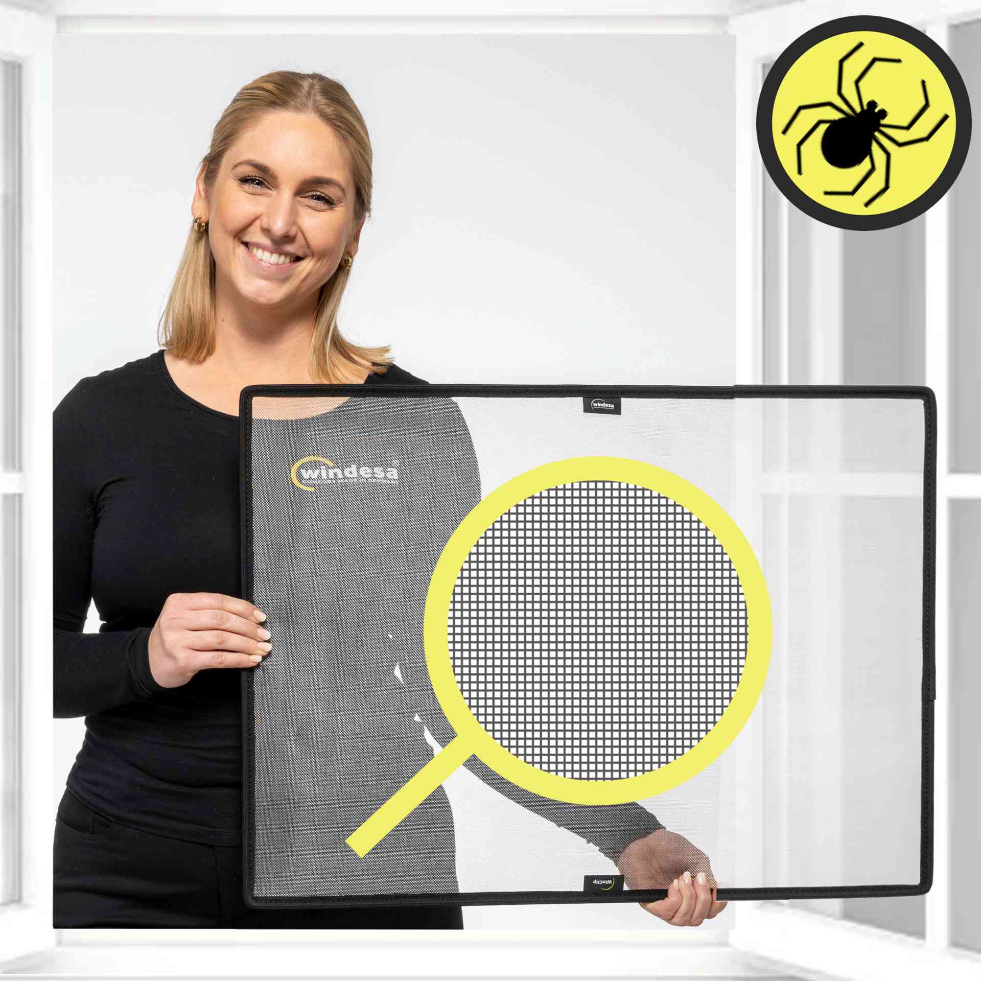 a woman leans with her arms on a winclip cellar protection