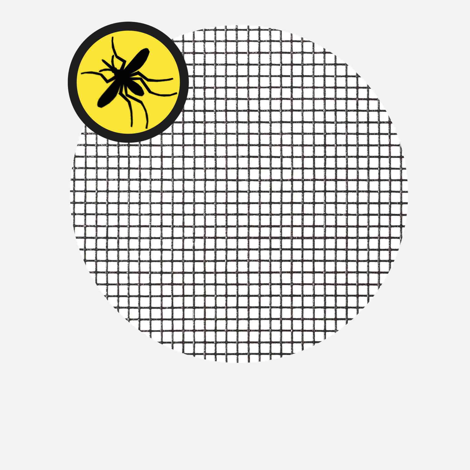 Insektenschutzgitter Stoffmuster Insektenschutz mit einer gezeichneten Mücke