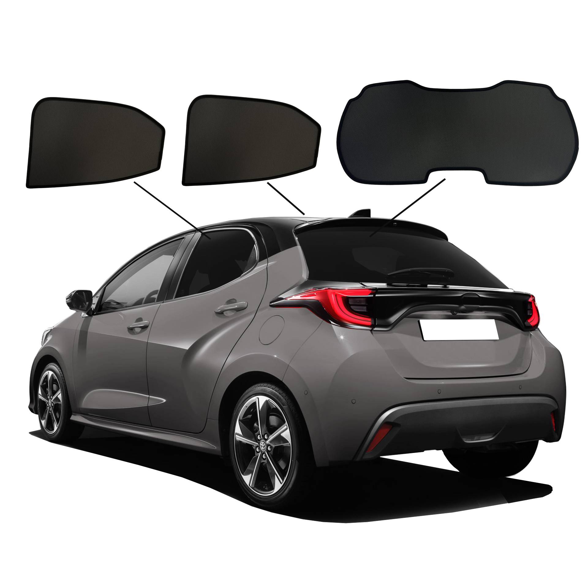 Toyota Yaris SunClip Auto Sonnenschutz & Sichtschutz 2020- ein Toyota Yaris oder Mazda 2 mit einem AC Set